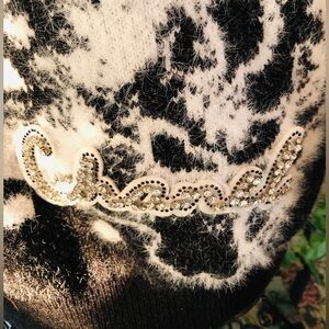 Elegant Black and White “ Designer” Inspired Patterned Sweater